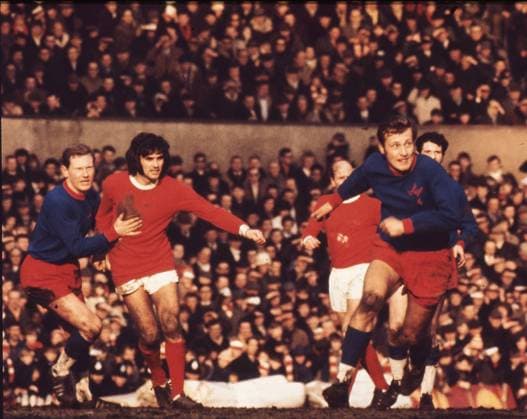 Manchester United, ManU vs Crystal Palace February 21, 1970, Greater Manchester, England, United Kingdom: Manchester United (colors Red and White) vs Crystal Palace (colors Blue and Red) football teams playing a match to a tie score of 1-1 in the Old Trafford Stadium. Copyright: xKeystonexPressxAgencyx