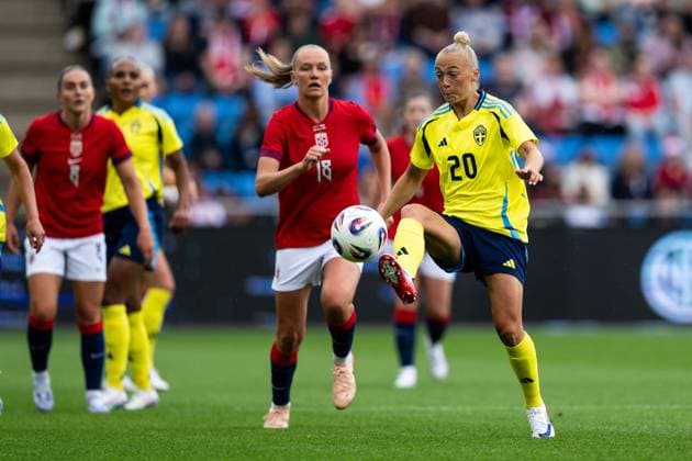 250626 Hanna Bennison of Sweden during the International Friendly, Länderspiel, Nationalmannschaft football match between Norway and Sweden on June 26, 2025 in Oslo. Photo: Mathias Bergeld BILDBYRAN kod MB VG0773 bbeng fotboll football soccer fotball träningslandskamp privatlandskamp landskamp international friendly norge norway sweden sverige dam Copyright: MATHIASxBERGELD BB250626MB036