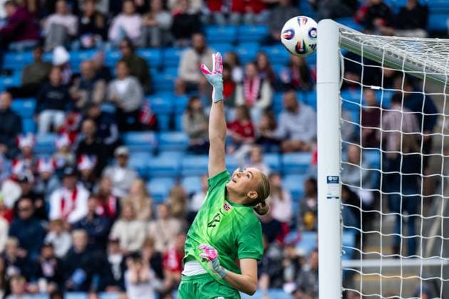 250626 Goalkeeper Selma Panengstuen of Norway during the International Friendly, Länderspiel, Nationalmannschaft football match between Norway and Sweden on June 26, 2025 in Oslo. Photo: Mathias Bergeld BILDBYRAN kod MB VG0773 bbeng fotboll football soccer fotball träningslandskamp privatlandskamp landskamp international friendly norge norway sweden sverige dam Copyright: MATHIASxBERGELD BB250626MB078