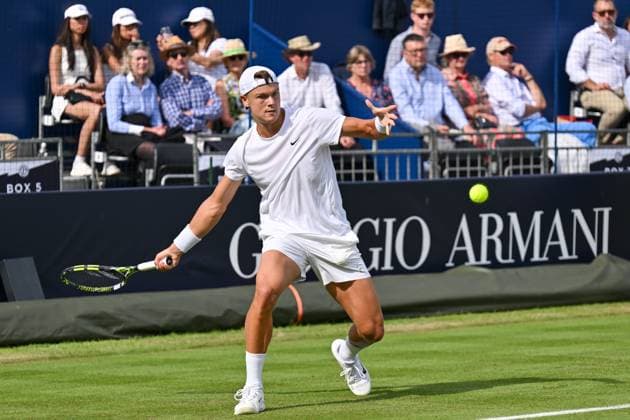 Holger Rune playing against Jack Draper during The Giorgio Armani Tennis Classic at the Hurlingham Club, London, UK on 26 June 2025. Copyright: xPhilxHutchinsonx 43550126