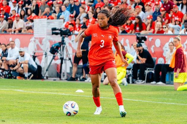 Winterthur, Switzerland, June 26th 2025: Leila Wanderer (3 Switzerland) making her national team, Nationalteam debut for Switzerland during the Women s International Friendlies - Switzerland v Czech Republic at Stadium Schützenwiese in Winterthur, Zurich. (Mike Wiss SPP) Copyright: xMikexWissx xSPPx spp-en-MiWiSp-195