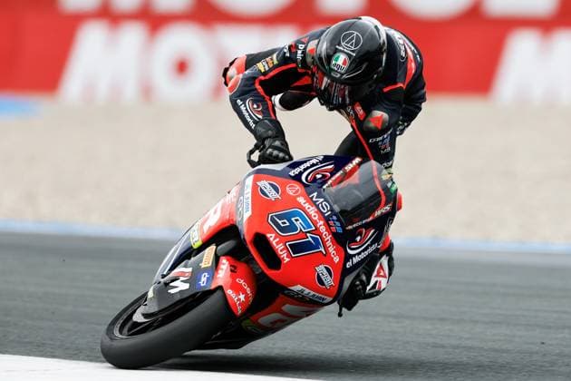 Sport Themen der Woche KW26 Sport Bilder des Tages ASSEN - Eric Fernandez (SPA) on his Boscoscuro crashes during free practice Moto2 prior to the 100th Edition of the TT of Assen. ANP VINCENT JANNINK xVIxANPxSportx xxANPxIVx 530567718 originalFilename: 530567718.jpg