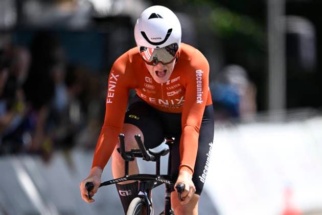 Belgian 2025 National Championship Brasschaat 27 06 2025 BRASSCHAAT, BELGIUM - JUNE 27 : Norbert Riberolle Marion of Fenix-Deceuninck Development Team during the Women Elite Individual Time Trial of the Belgian National Championships 2025 xxrd edition an UCI National Championships cycling race of 10 km with start in Bbbbb and finish in Brasschaat on June 27, 2025 in Brasschaat, Belgium, 27 06 2025 Brasschaat Belgium  Copyright: xJanxDexMeuleneirx