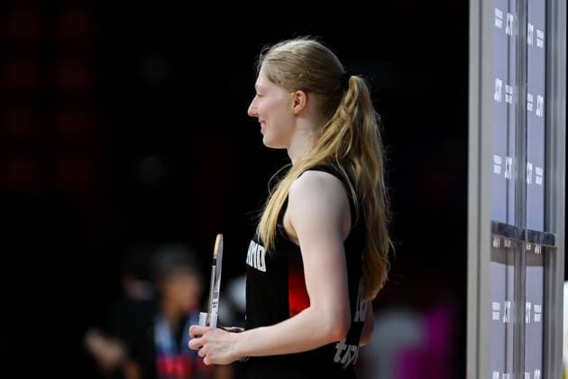 Turkey v Germany ,Fiba Women Eurobasket 2025 Frieda Buhner of Germany celebrate her MVP Award for a Fiba Women Eurobasket 2025 game against Turkey at Peace and Friendship Arena in Piraeus , Greece on 27 June of 2025 Piraeus Attiki Greece Copyright: xXenophonxKarakalosx