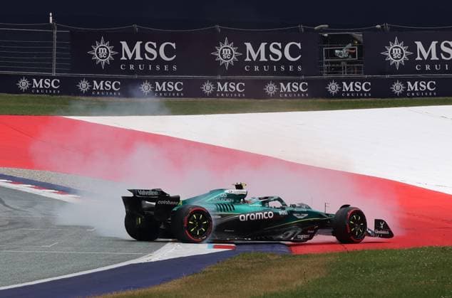 27.06.2025, Red Bull Ring, Spielberg, Formel 1 Großer Preis von Österreich 2025 , im Bild Dreher von Fernando Alonso (ESP), Aston Martin Aramco Cognizant Formula One Team (Photo by Alessandro Martellotta Hasan Bratic DeFodi Images)