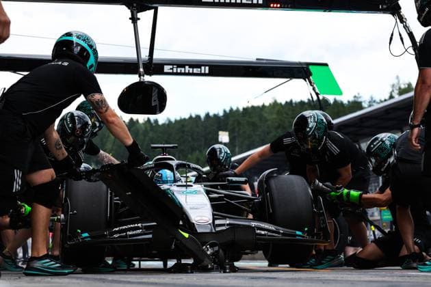 63 George Russell (GBR, Mercedes-AMG Petronas F1 Team), F1 Grand Prix of Austria at Red Bull Ring on June 27, 2025 in Spielberg, Austria. (Photo by HOCH ZWEI) Spielberg Austria