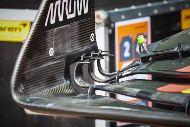 McLaren Front wing, technical detail, during the Austrian GP, Spielberg 26-29 June 2025, Red Bull Ring Formula 1 World Championship, WM, Weltmeisterschaft 2025.  Copyright: xFedericoxBasile IPAxSportx xipa-agency.netx xx IPA_59548339 IPA_Agency_IPA59548339