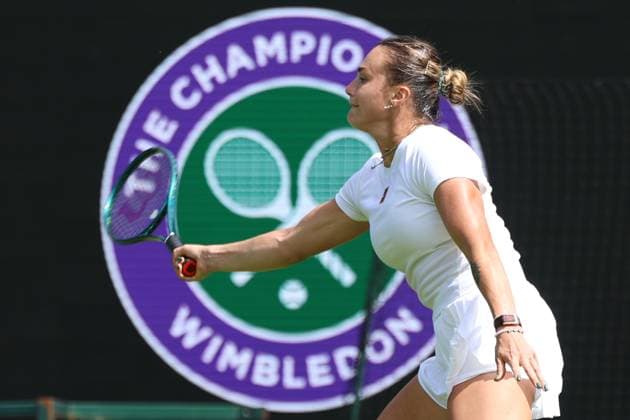 June 27, 2025, London, Celestynow, England: ARYNA SABALENKA during the practice session before Championships 2025 at Wimbledon AELTC in London. London England - ZUMAc278 20250627_zsp_c278_023 Copyright: xMarcinxCholewinskix