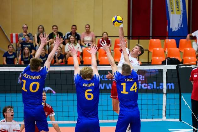 VOLLEYBALL - CEV Silver League AMSTETTEN,AUSTRIA,27.JUN.25 - VOLLEYBALL - CEV European Silver League, OEVV international match, Länderspiel, Nationalmannschaft Austria vs Sweden. Image shows Lukas Glatz (AUT).  GEPAxpictures xDanielaxMoser