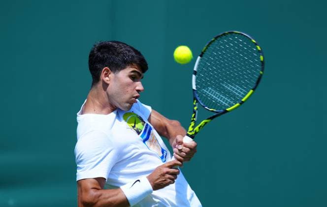 Carlos Alcaraz practices Wimbledon Tennis Championships, Friday Practice, The All England Lawn Tennis and Croquet Club, London, UK - 27 Jun 2025London The All England Lawn Tennis and United Kingdom  Copyright: xJavierxGarcia Shutterstockx 15371373cy