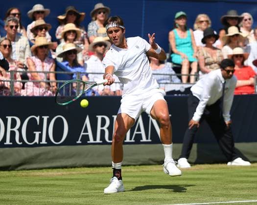 London, England, June 27 2025: Tomas Etcheverry during the Giorgio Armani Tennis Classic Day 4 game between Tomas Etcheverry and Stefanos Tsitsipas at The Hurlingham Club in London, England. (Jay Patel SPP) Copyright: xJayxPatel SPPx spp-en-JaPa-ETCHEVERRYvTSITSIPAS_20250627_0035
