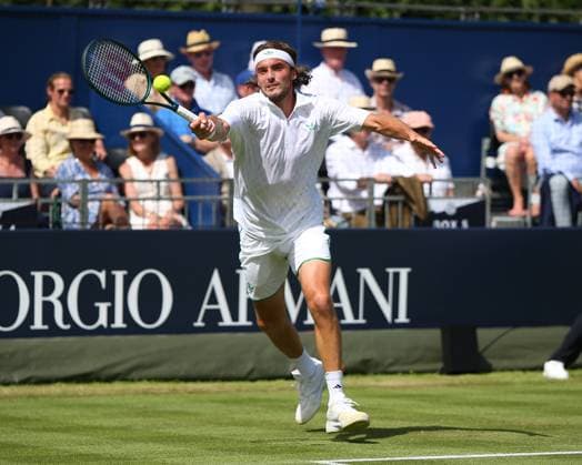 London, England, June 27 2025: Stefanos Tsitsipas during the Giorgio Armani Tennis Classic Day 4 game between Tomas Etcheverry and Stefanos Tsitsipas at The Hurlingham Club in London, England. (Jay Patel SPP) Copyright: xJayxPatel SPPx spp-en-JaPa-ETCHEVERRYvTSITSIPAS_20250627_0041