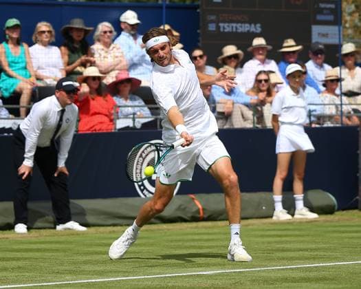 London, England, June 27 2025: Stefanos Tsitsipas during the Giorgio Armani Tennis Classic Day 4 game between Tomas Etcheverry and Stefanos Tsitsipas at The Hurlingham Club in London, England. (Jay Patel SPP) Copyright: xJayxPatel SPPx spp-en-JaPa-ETCHEVERRYvTSITSIPAS_20250627_0021