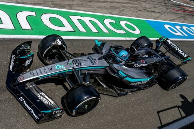 SPIELBERG, AUSTRIA: George Russell, racing for the Mercedes team during the 2025 Formula 1 Austrian Grand Prix at the Red Bull Ring in Spielberg, Austria
