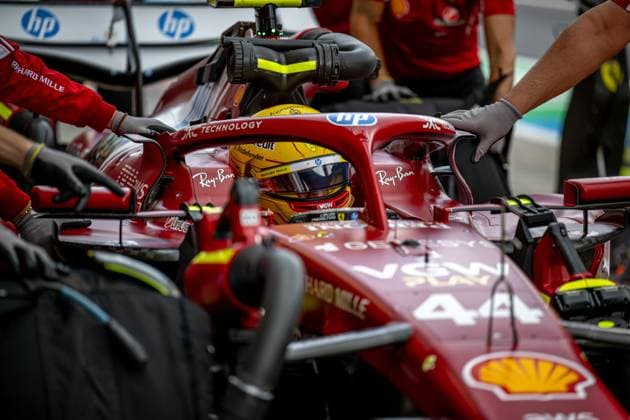 SPIELBERG, AUSTRIA: Lewis Hamilton, racing for the Ferrari team during the 2025 Formula 1 Austrian Grand Prix at the Red Bull Ring in Spielberg, Austria