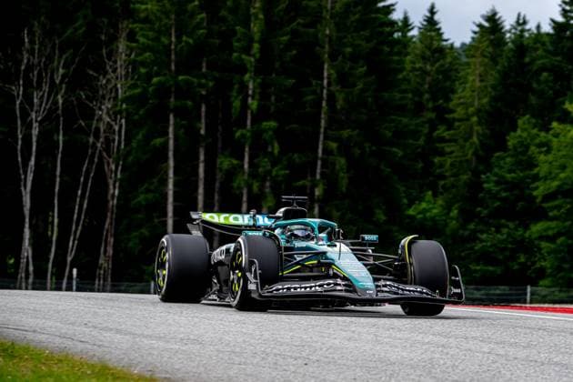 SPIELBERG, AUSTRIA: Lance Stroll, racing for the Aston Martin F1 team during the 2025 Formula 1 Austrian Grand Prix at the Red Bull Ring in Spielberg, Austria