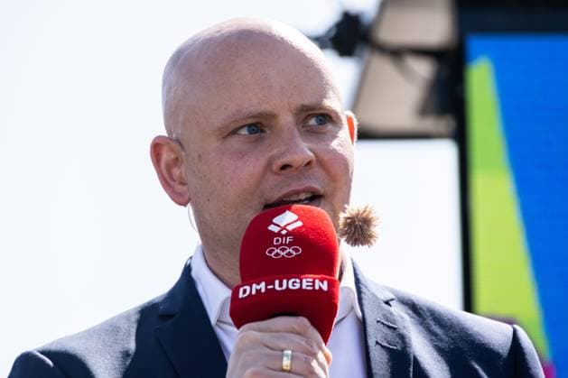 June 27, 2025, Aalborg, The North Jutland Region, Denmark: Minister for Culture Jakob Engel-Schmidt gives a speech prior to the Men s Elite Individual Time Trial at the Danish Championships. When DM Week returns to Aalborg from 23-29 June 2025, there will be more sports than ever before, new disciplines on the program and an entire city in motion. During an intense week, some of Denmark s most talented athletes will compete for DM gold in over 120 disciplines - from classics like cycling and swimming to high diving from the Limfjord Bridge, dance, speedway and 3x3 basketball. This will be the fourth time DM Week has been held, and the third time Aalborg has hosted it. Aalborg Denmark - ZUMAs197 20250627_aaa_s197_113 Copyright: xKristianxTuxenxLadegaardxBergx