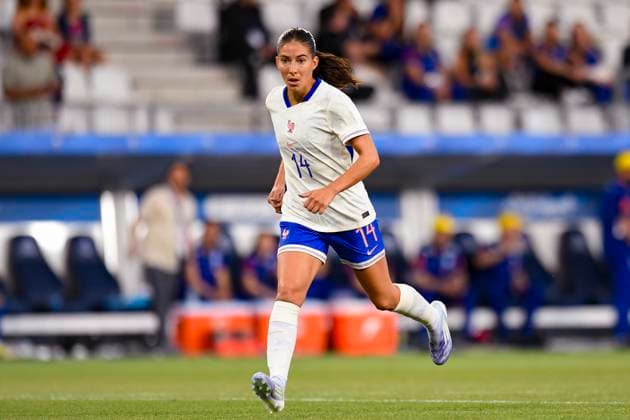 Grenoble, France - June 27: Clara Mateo of France in action during the Women s International Friendly, Länderspiel, Nationalmannschaft match between France and Brazil at Stade des Alpes on June 27, 2025 in Grenoble, France. (Photo by Eurasia Images) Grenoble Stade des Alpes France