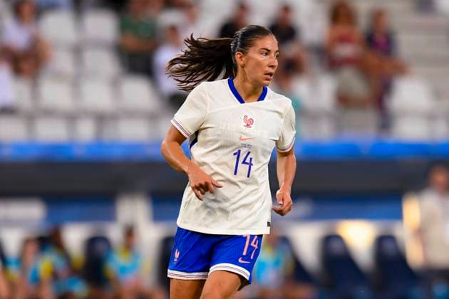 Grenoble, France - June 27: Clara Mateo of France in action during the Women s International Friendly, Länderspiel, Nationalmannschaft match between France and Brazil at Stade des Alpes on June 27, 2025 in Grenoble, France. (Photo by Eurasia Images) Grenoble Stade des Alpes France