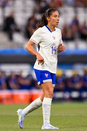 Grenoble, France - June 27: Clara Mateo of France in action during the Women s International Friendly, Länderspiel, Nationalmannschaft match between France and Brazil at Stade des Alpes on June 27, 2025 in Grenoble, France. (Photo by Eurasia Images) Grenoble Stade des Alpes France