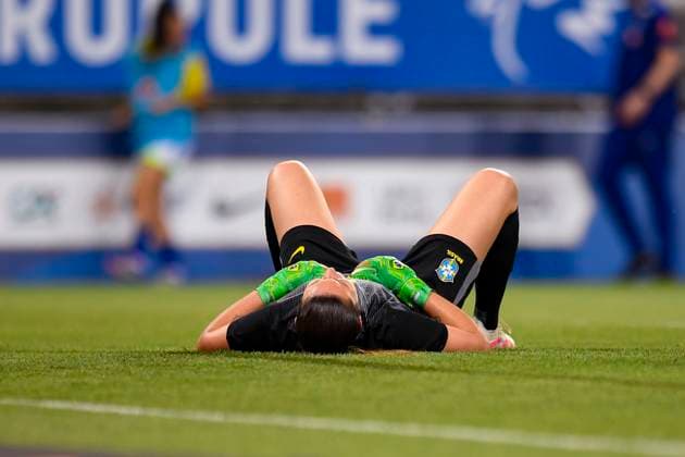 Grenoble, France - June 27: Goalkeeper Lorena Silva of Brazil during the Women s International Friendly, Länderspiel, Nationalmannschaft match between France and Brazil at Stade des Alpes on June 27, 2025 in Grenoble, France. (Photo by Eurasia Images) Grenoble Stade des Alpes France