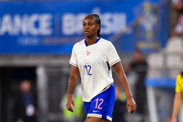 Grenoble, France - June 27: Marie-Antoinette Katoto of France walks in the field during the Women s International Friendly, Länderspiel, Nationalmannschaft match between France and Brazil at Stade des Alpes on June 27, 2025 in Grenoble, France. (Photo by Eurasia Images) Grenoble Stade des Alpes France