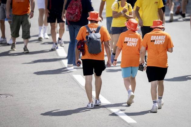 SPIELBERG - Max Verstappen fans at the Red Bull Ring race track prior to the third free practice session ahead of the Grand Prix of Austria. ANP SANDER KING xVIxANPxSportx xxANPxIVx 530620411 originalFilename: 530620411.jpg