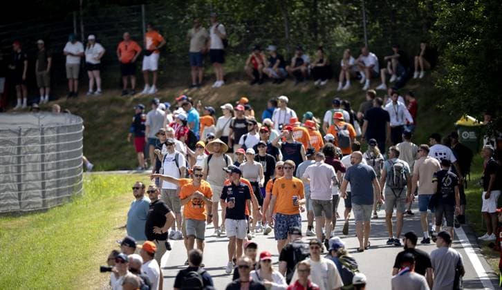SPIELBERG - Max Verstappen fans at the Red Bull Ring race track prior to the third free practice session ahead of the Grand Prix of Austria. ANP SANDER KING xVIxANPxSportx xxANPxIVx 530620412 originalFilename: 530620412.jpg