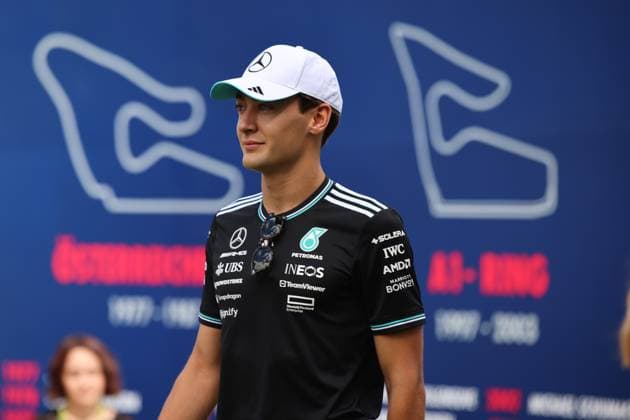 George Russell (Mercedes AMG Petronas Formula One Team, 63) im Paddock, Grosser Preis von Oesterreich, Motorsport, Herren, Formel 1, 28.06.2025 Spielberg Steiermark Oesterreich