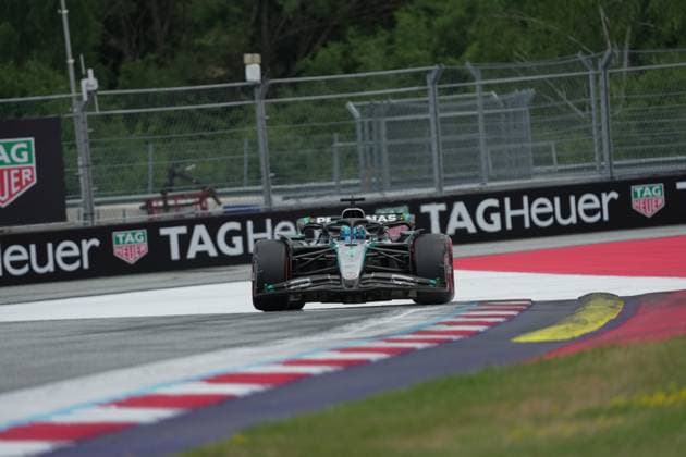 28.06.2025, Red Bull Ring, Spielberg, Formel 1 Großer Preis von Österreich 2025 , im Bild George Russell (GBR), Mercedes-AMG Petronas Formula One Team (Photo by Hasan Bratic DeFodi Images)