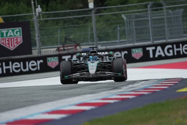 28.06.2025, Red Bull Ring, Spielberg, Formel 1 Großer Preis von Österreich 2025 , im Bild George Russell (GBR), Mercedes-AMG Petronas Formula One Team (Photo by Hasan Bratic DeFodi Images)