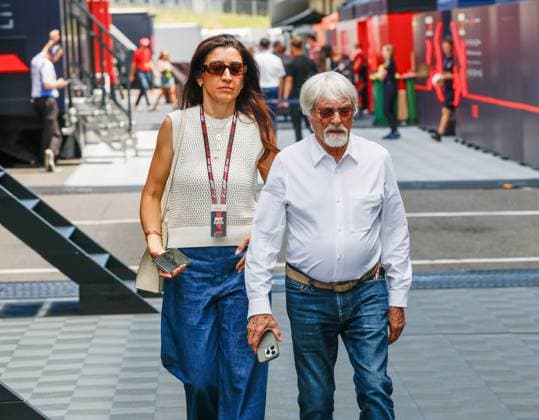 Bernie Ecclestone (GBR) and his wife Fabiana Flosi, F1 Grand Prix of Austria at Red Bull Ring on July 28, 2025 in Spielberg, Austria. (Photo by HOCH ZWEI) Spielberg Austria