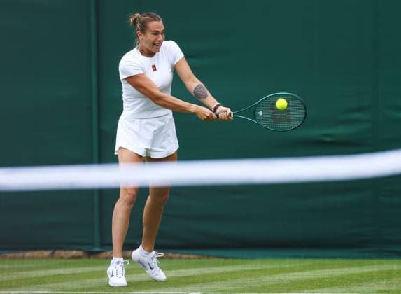 Wimbledon Championships 2025 AELTC, Saturday Practice, London, UK - 28 06 2025 Aryna Sabalenka Practices at Wimbledon ahead of the 2025 Championships London Wimbledon London GBR, UK NEWSPAPERS OUT Copyright: xMarkxGreenwoodx