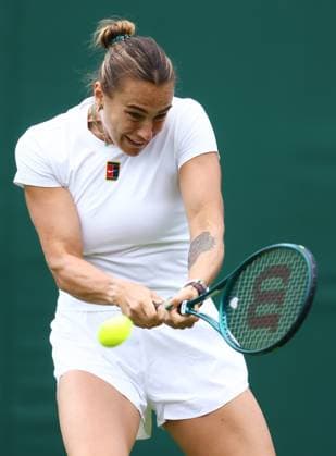 Wimbledon Championships 2025 AELTC, Saturday Practice, London, UK - 28 06 2025 Aryna Sabalenka Practices at Wimbledon ahead of the 2025 Championships London Wimbledon London GBR, UK NEWSPAPERS OUT Copyright: xMarkxGreenwoodx