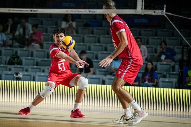 Volleyball - FIVB Men s Volleyball Nations League - Slovenia - France - 28.06.2025 Antoine Pothron in action during Mens Volleyball Nations League in Burgas, VNL Bulgaria Copyright: xYulianxTodorovx