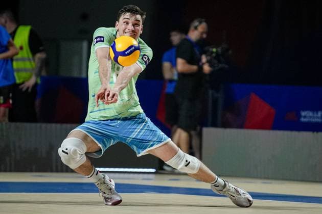 Volleyball - FIVB Men s Volleyball Nations League - Slovenia - France - 28.06.2025 Rok BraÄko in action during Mens Volleyball Nations League in Burgas, VNL Bulgaria Copyright: xYulianxTodorovx