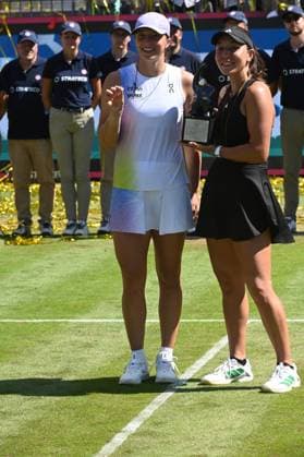 28.06.2025 Bad Homburg OPEN 2025 Tennis Damen Turnier WTA, Tennis Damen FINALE Jessica Pegula (USA) gegen Iga Swiatek (POL) Bild zeigt die Finalistinen Iga Swiatek und Jessica Pegula