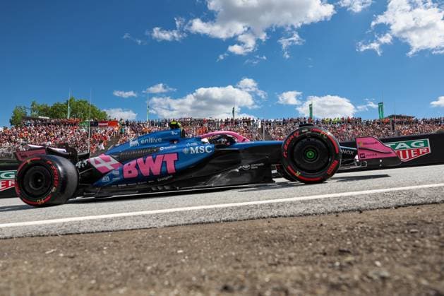 Franco Colapinto (BWT Alpine 43) kommt aus der Boxengasse, Qualifying, Grosser Preis von Oesterreich, Motorsport, Herren, Formel 1, 28.06.2025 Spielberg Steiermark Oesterreich