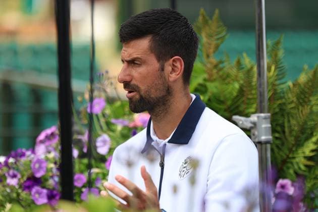 June 28, 2025, London, Celestynow, England: NOVAK DJOKOVIC of Serbia during the media day before the Championships 2025 at Wimbledon AELTC in London. London England - ZUMAc278 20250628_zsp_c278_011 Copyright: xMarcinxCholewinskix