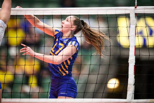 ÄNGELHOLM, SVERIGE 20250628 Sweden s Anna Haak in action during the CEV Women s Volleyball European Golden League semifinal match between Ukraine and Sweden at Catena Arena, in Angelholm, Sweden, on June 28, 2025. ÄNGELHOLM SVERIGE x11566x