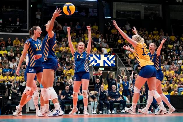 250628 Hilda Gustafsson of Sweden during Women s European Golden League semifinal volleyball match between Sweden and Ukraine on June 28, 2025 in Ängelholm. Photo: Petter Arvidson BILDBYRAN kod PA PA1041 volleyboll volleyball european golden league semifinal semifinals sverige ukraine sweden dam bbeng ukraina bbauto Copyright: PETTERxARVIDSON BB250628PA023