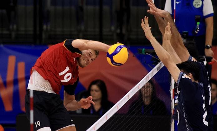 28.06.2025 Belgrade(Serbia) Germany-Iran Men s Volleyball Nations League Erik Roehrs Röhrs (L) Germany :