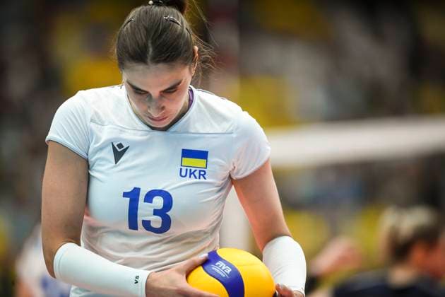 ÄNGELHOLM, SWEDEN 20250628 Ukraine s Yulila Dymar in action during the CEV Women s Volleyball European Golden League semifinal match between Ukraine and Sweden at Catena Arena, in Angelholm, Sweden, on June 28, 2025. ÄNGELHOLM SWEDEN x11566x