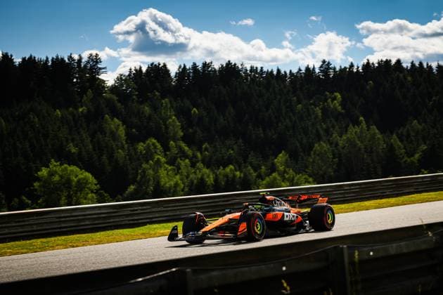 F1 - AUSTRIAN GRAND PRIX 2025 04 NORRIS Lando (gbr), McLaren F1 Team MCL39, action during the Formula 1 MSC Cruises Austrian Grand Prix 2025, 11th round of the 2025 FIA Formula One World Championship, WM, Weltmeisterschaft from June 27 to 29, 2025 on the Red Bull Ring, in Spielberg, Austria - SpielbergAustria  Copyright: xANTONINxVINCENTx
