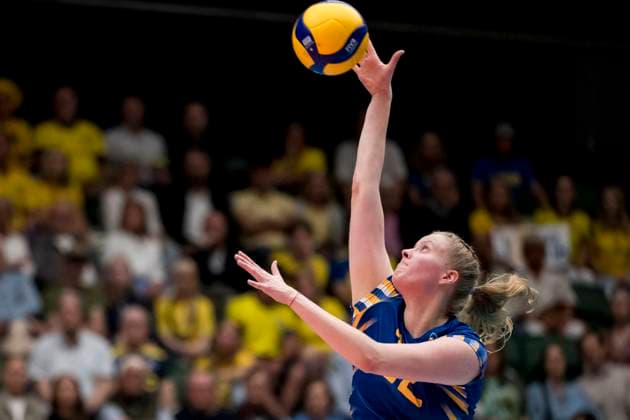 250628 Hilda Gustafsson of Sweden during Women s European Golden League semifinal volleyball match between Sweden and Ukraine on June 28, 2025 in Ängelholm. Photo: Petter Arvidson BILDBYRAN kod PA PA1041 volleyboll volleyball european golden league semifinal semifinals sverige ukraine sweden dam bbeng ukraina bbauto Copyright: PETTERxARVIDSON BB250628PA031