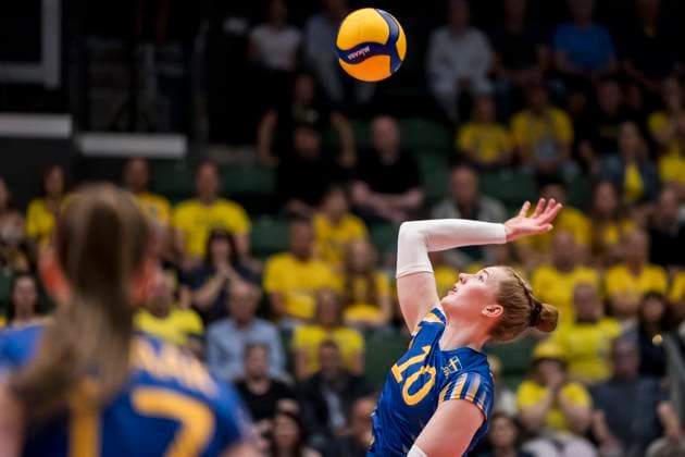 250628 Isabelle Haak of Sweden during Women s European Golden League semifinal volleyball match between Sweden and Ukraine on June 28, 2025 in Ängelholm. Photo: Petter Arvidson BILDBYRAN kod PA PA1041 volleyboll volleyball european golden league semifinal semifinals sverige ukraine sweden dam bbeng ukraina Copyright: PETTERxARVIDSON BB250628PA036