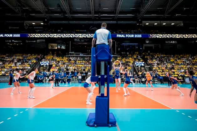 250628 General interior view during Women s European Golden League semifinal volleyball match between Sweden and Ukraine on June 28, 2025 in Ängelholm. Photo: Petter Arvidson BILDBYRAN kod PA PA1041 volleyboll volleyball european golden league semifinal semifinals sverige ukraine sweden dam bbeng ukraina Copyright: PETTERxARVIDSON BB250628PA037