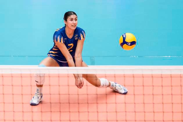 250628 Maya Tabron of Sweden during Women s European Golden League semifinal volleyball match between Sweden and Ukraine on June 28, 2025 in Ängelholm. Photo: Petter Arvidson BILDBYRAN kod PA PA1041 volleyboll volleyball european golden league semifinal semifinals sverige ukraine sweden dam bbeng ukraina Copyright: PETTERxARVIDSON BB250628PA041
