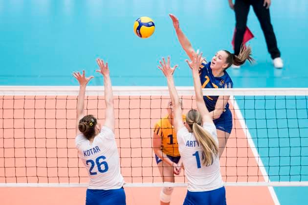 250628 Anna Haak of Sweden during Women s European Golden League semifinal volleyball match between Sweden and Ukraine on June 28, 2025 in Ängelholm. Photo: Petter Arvidson BILDBYRAN kod PA PA1041 volleyboll volleyball european golden league semifinal semifinals sverige ukraine sweden dam bbeng ukraina bbauto Copyright: PETTERxARVIDSON BB250628PA043