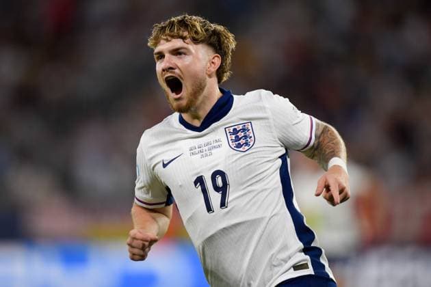 Harvey Elliott of England U21, U 21 celebrates their goal to make it 1-0 to England England U21 v Germany U21, UEFA U21 Championship, Final, National Football Stadium, Bratislava, Slovakia - 28 Jun 2025Bratislava National Football Stadium Slovakia  Copyright: xAlexxNicodim Shutterstockx 15377260ba